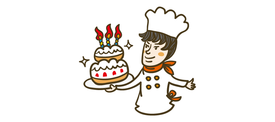 ケーキを作る人 イラストマン人物フリーイラスト素材集