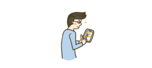 スマホを使う人 イラストマン人物フリーイラスト素材集