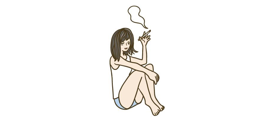 タバコを吸う女性 イラストマン人物フリーイラスト素材集